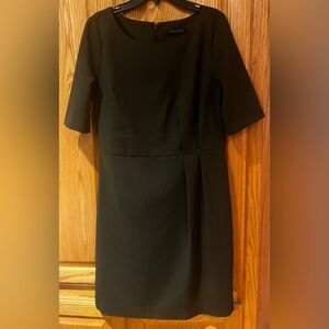Banana Republic Factory Olive Green 3/4‎ Sleeve Pleat Waist Sheath Dress Size 4